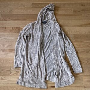 Barefoot Dreams Grey Hooded Cardigan